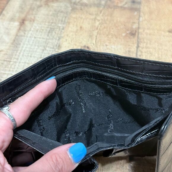 Michael Rome Designs Croco Embossed Black Leather  Men's Wallet Croc - Picture 12 of 13